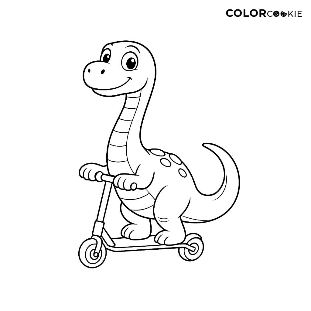 小梁龍玩滑板車